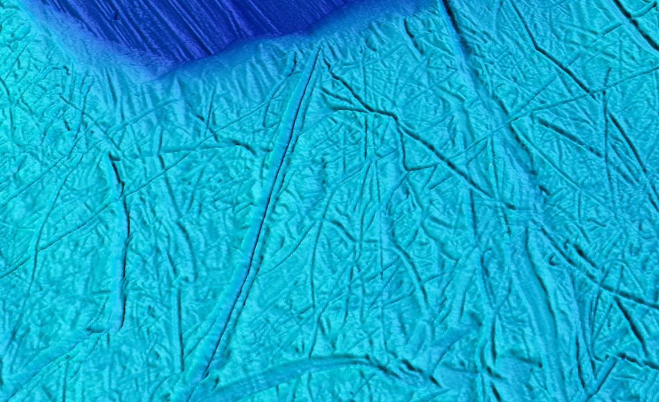 Die hochaufgelÃ¶ste Aufnahme zeigt die Pflugspuren der vielen Eisberge, die vom Pine Island Gletscher vor 11â000 bis 12â000 Jahren abgebrochen waren. Bild: Martin Jakobsson / BAS