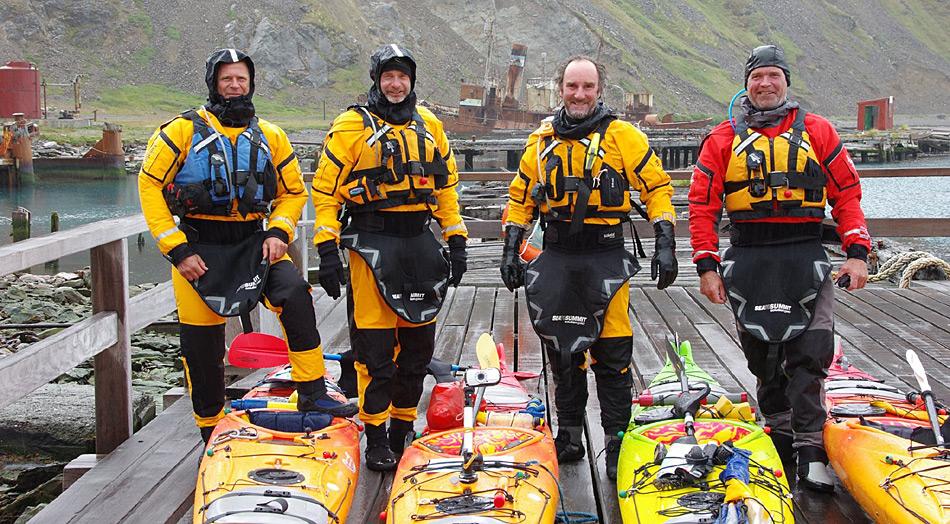 Die vier Australier begannen ihre Fahrt in Grytviken, dem einzigen permanent bewohnten Ort auf SÃ¼dgeorgien. Foto: South Georgia Circumnavigators